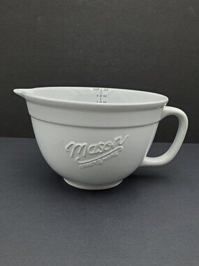 Mason Craft & More Batter Bowl White 8 Cup 64 Ounce Handled Mixing Bowl